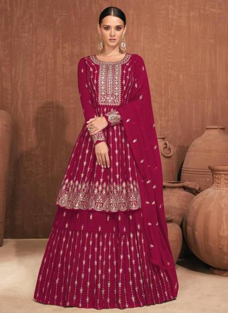 Dark Pink Colour GULKAYRA SAGUN New Heavy Festive Wear Embroidered Salwar Suit Collection 7145-B